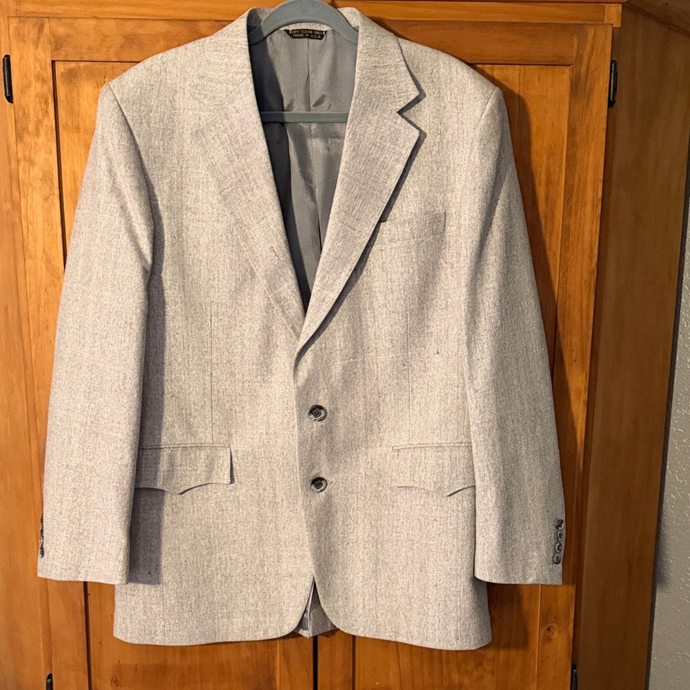 Men's Light Gray Blazer - Classic Single-Breasted Sport Coat